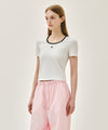 Marithé François Girbaud W DEEP NECK RINGER TEE