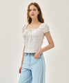 Marithé François Girbaud W CAP SLEEVE RIBBON BLOUSE