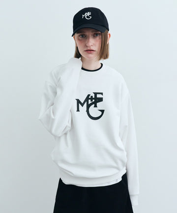 Marithé François Girbaud Monogramme M+FG Logo Sweatshirt White