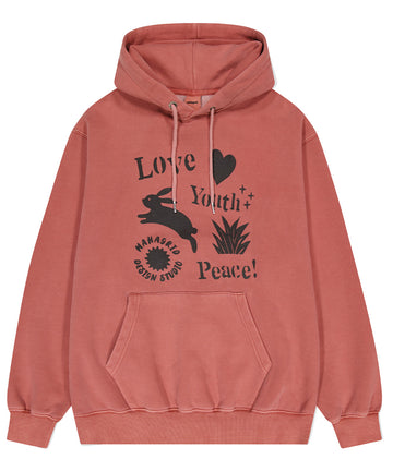 Mahagrid L.Y.P. PIGMENT HOODIE [RED]