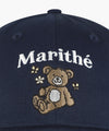 Marithé François Girbaud Kids Bear Embroidery Round Bucket Hat Light Blue