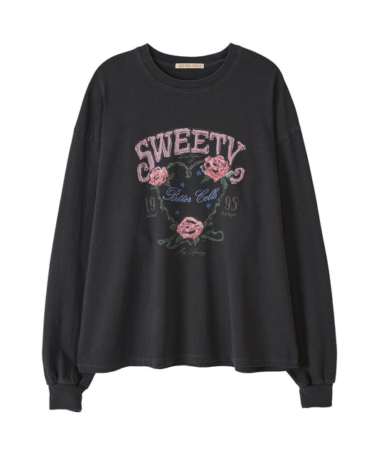 Bitter Cells Rose Petal Long Sleeve - Pigment Charcoal