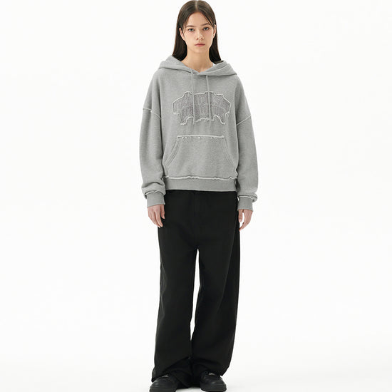 Mahagrid Raw Cut Pray Crop Hoodie