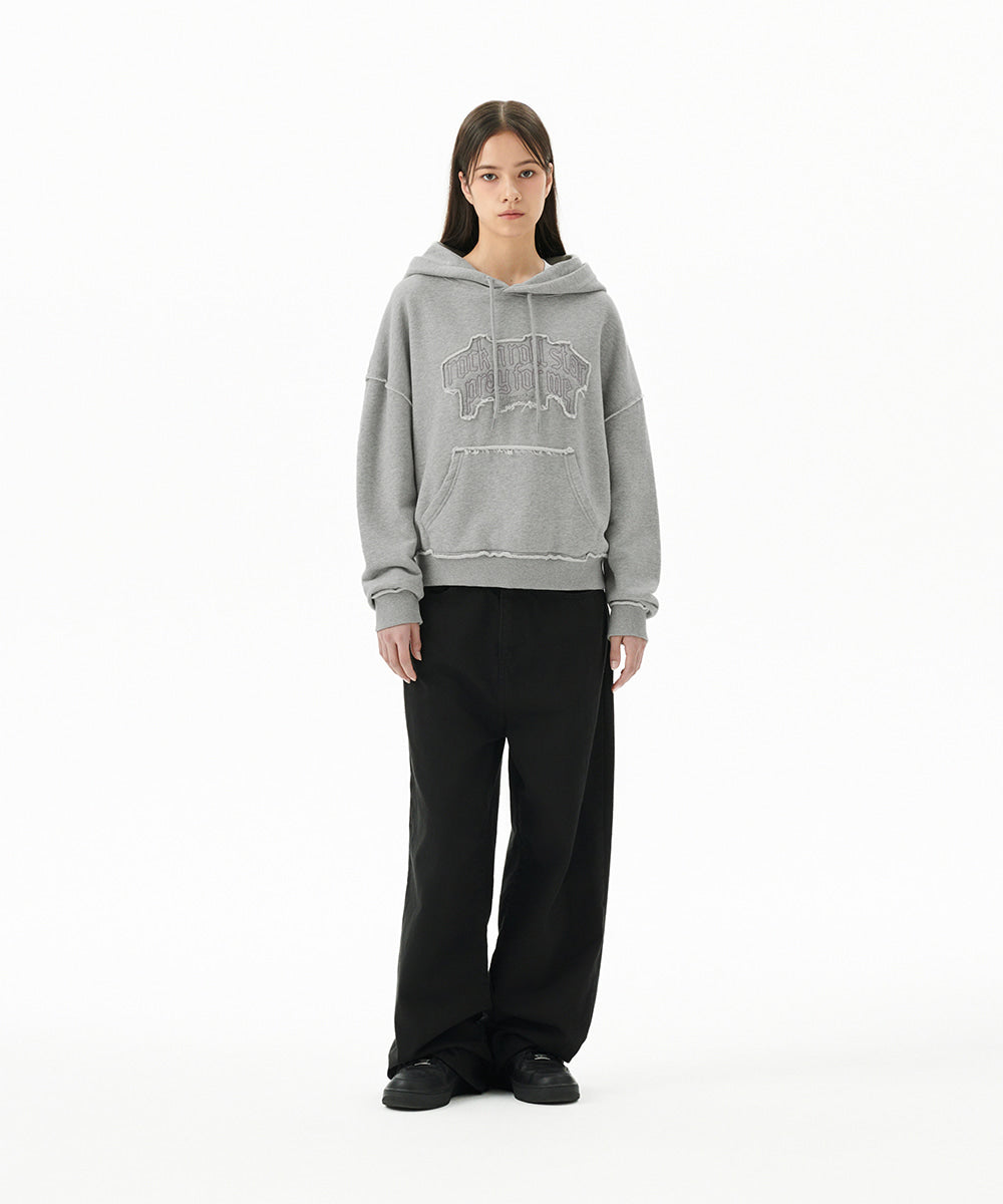Mahagrid Raw Cut Pray Crop Hoodie