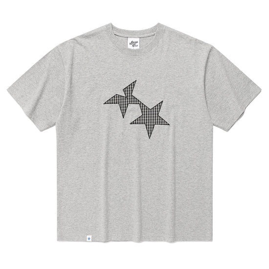 Cavish Twin Star Check Applique Short Sleeve Tee