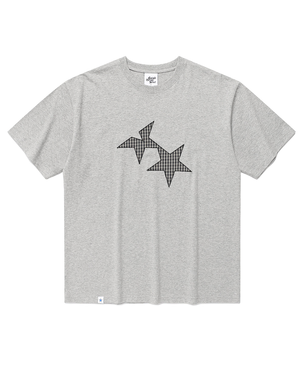 Cavish Twin Star Check Applique Short Sleeve Tee