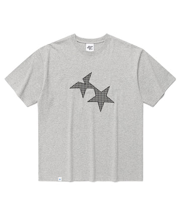 Cavish Twin Star Check Applique Short Sleeve Tee