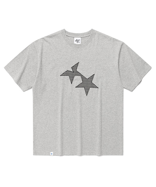 Cavish Twin Star Check Applique Short Sleeve Tee