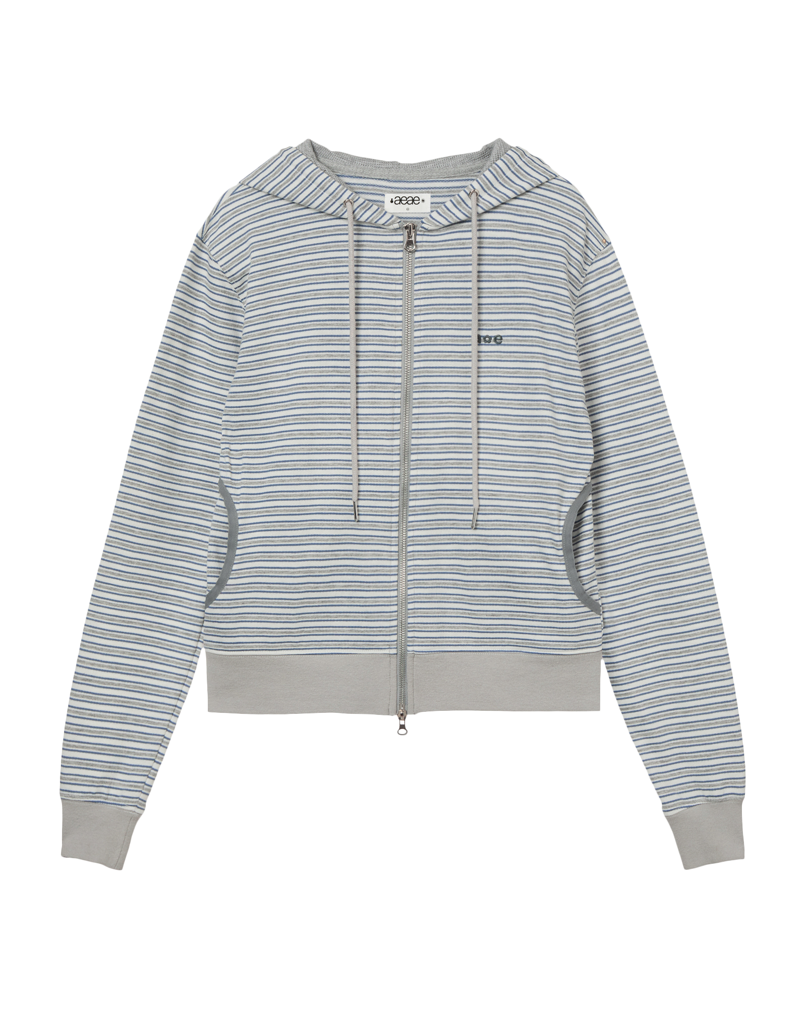 AEAE Stripe Hoodie Zip Up