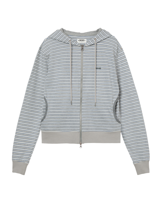 AEAE Stripe Hoodie Zip Up