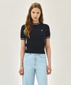 Marithé François Girbaud W CIRCLE LOGO HALF KNIT PULLOVER