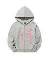 Nice Ghost Club Star Shoes Girl Hoodie Zip Up [Light Grey]