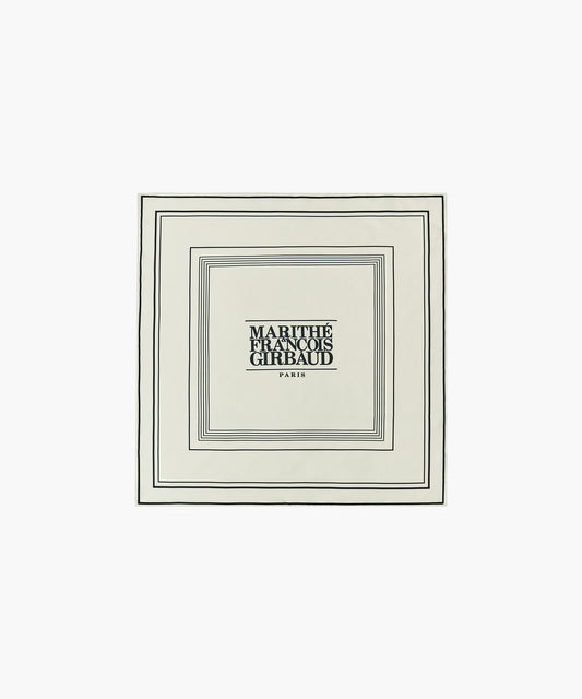 Marithé François Girbaud Classic Logo Silk Scarf Ivory