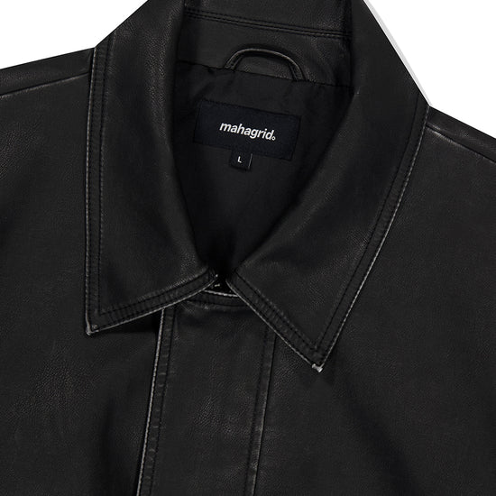 Mahagrid Washed Faux Leather Blouson