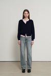 General Idea WOMAN Double Layered Crew Neck Cardigan