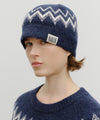 Marithé François Girbaud Fair Isle Beanie Navy