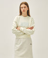Marithé François Girbaud Women's Classic Logo Crop Sweatshirt Light Yellow