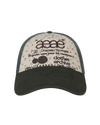 AEAE Scheduled for Shipment on 6/2 Web Logo Flower Mesh Cap in White/Beige