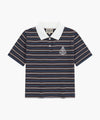 Marithé François Girbaud W STRIPE SLIM CROP COLLAR TEE
