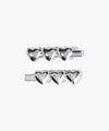 Marithé François Girbaud Regular Logo Heart Metal Hair Pin 2-Pack Silver