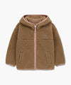 Marithé François Girbaud Kids Classic Logo Fleece Hoodie Zip-Up Ivory