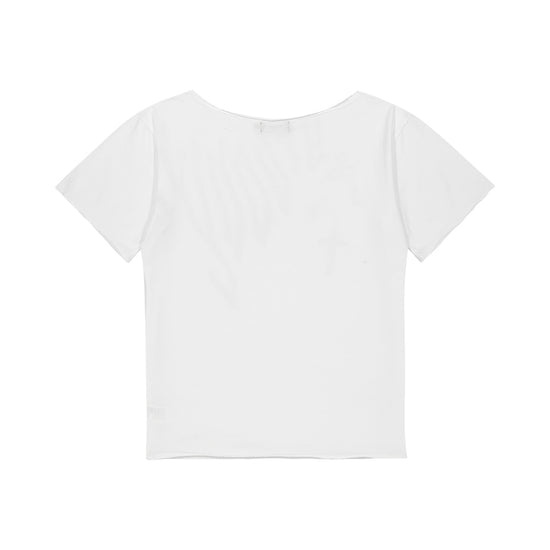 Mahagrid Groovy One Shoulder Tee in White