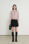 General Idea WOMAN Multi Stripe Crew Neck Cardigan