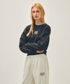 Marithé François Girbaud W FLOWER CLASSIC LOGO CROP SWEATSHIRT oatmeal