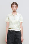 General Idea WOMAN Stripe Collar Half Knit