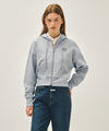 Marithé François Girbaud W BACK CLASSIC LOGO CROP HOODIE ZIPUP heather gray