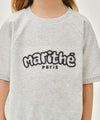 Marithé François Girbaud Kids Raglan Short Sleeve Sweatshirt Light Heather Gray