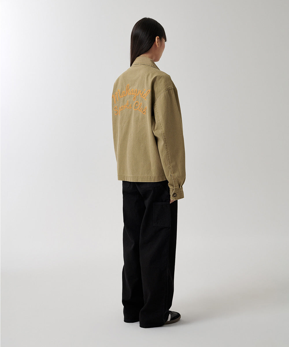 Mahagrid Washed Drizzler Blouson Jacket