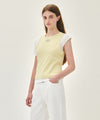 Marithé François Girbaud W SMALL CLASSIC LOGO ONE SHOULDER LAYERED TEE ivory