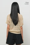 General Idea WOMAN Sheer Net Button Collar Half Knit