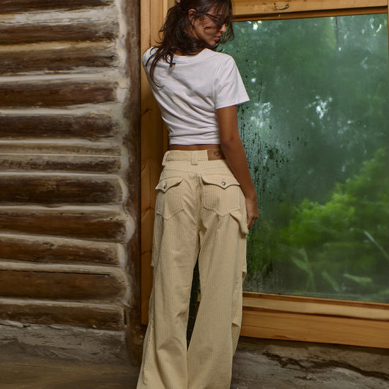 Bitter Cells Owl Corduroy Pants-Cream
