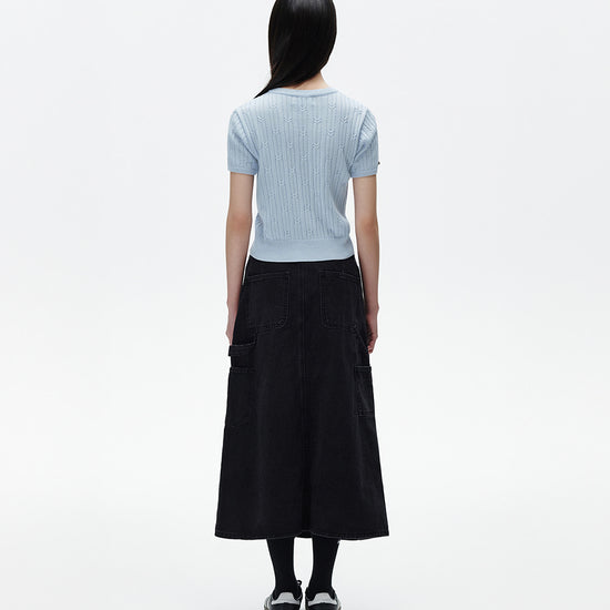 Mahagrid Cable Half Sleeve Knit