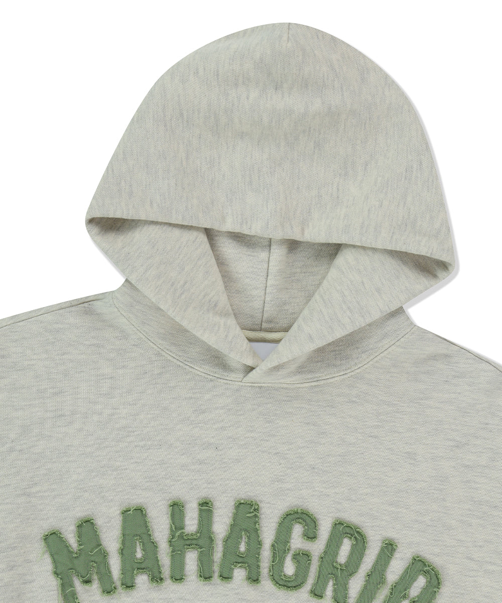 Mahagrid Twill Cut Off Applique Hoodie