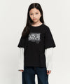Marithé François Girbaud Kids Oversized Layered Long Sleeve Black