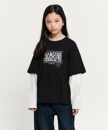 Marithé François Girbaud Kids Oversized Layered Long Sleeve Black