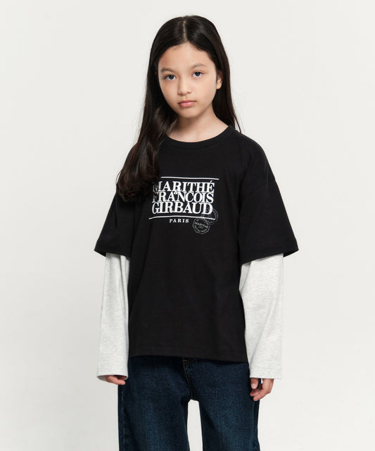 Marithé François Girbaud Kids Oversized Layered Long Sleeve Black