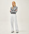 Marithé François Girbaud W CROCHET HALF BUTTON KNIT melange gray