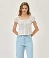 Marithé François Girbaud W CAP SLEEVE RIBBON BLOUSE