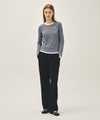Marithé François Girbaud W RINGER STRIPE LONG SLEEVE TEE