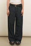 General Idea XS Exclusive Women's Semi Wide Denim Pants in Navy