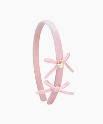 Marithé François Girbaud Kids Velvet Ribbon Hair Band Light Pink