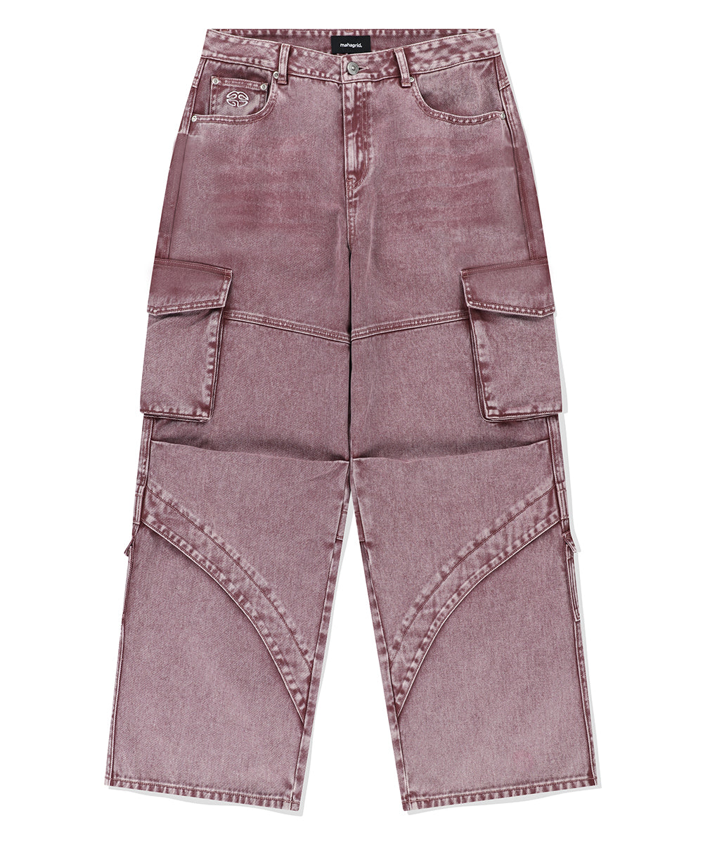 Mahagrid Wide Cargo Denim Pant