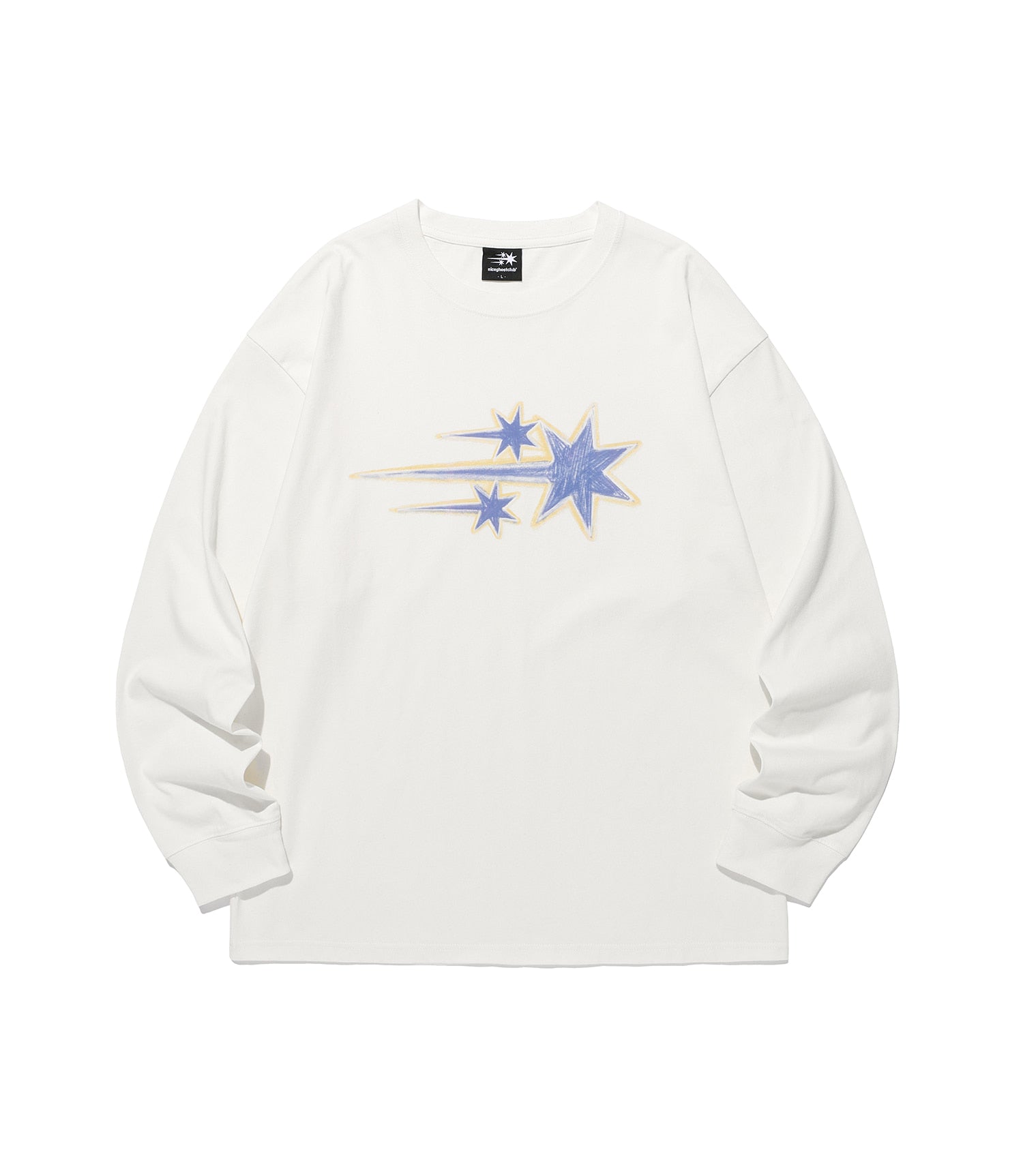 Nice Ghost Club Drawing 3 Star Long Sleeve Tee