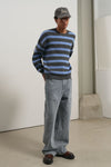 General Idea MAN Stripe Cotton Crew Neck Knit