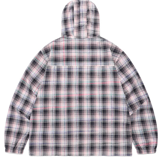 Cavish Hooded Check Wind Breaker