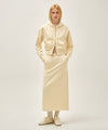Marithé François Girbaud Women's Classic Logo Sweat Long Skirt in Butter